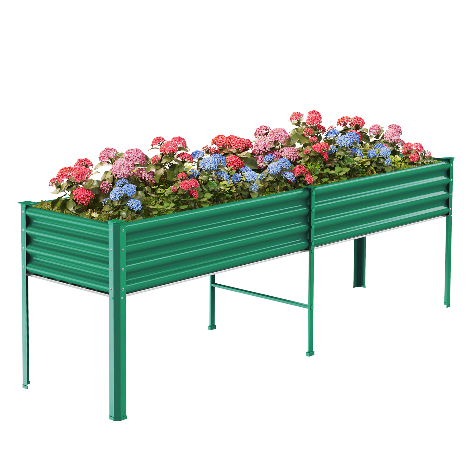 8x2x2.7ft Tall Galvanized Raised Garden Bed with Legs