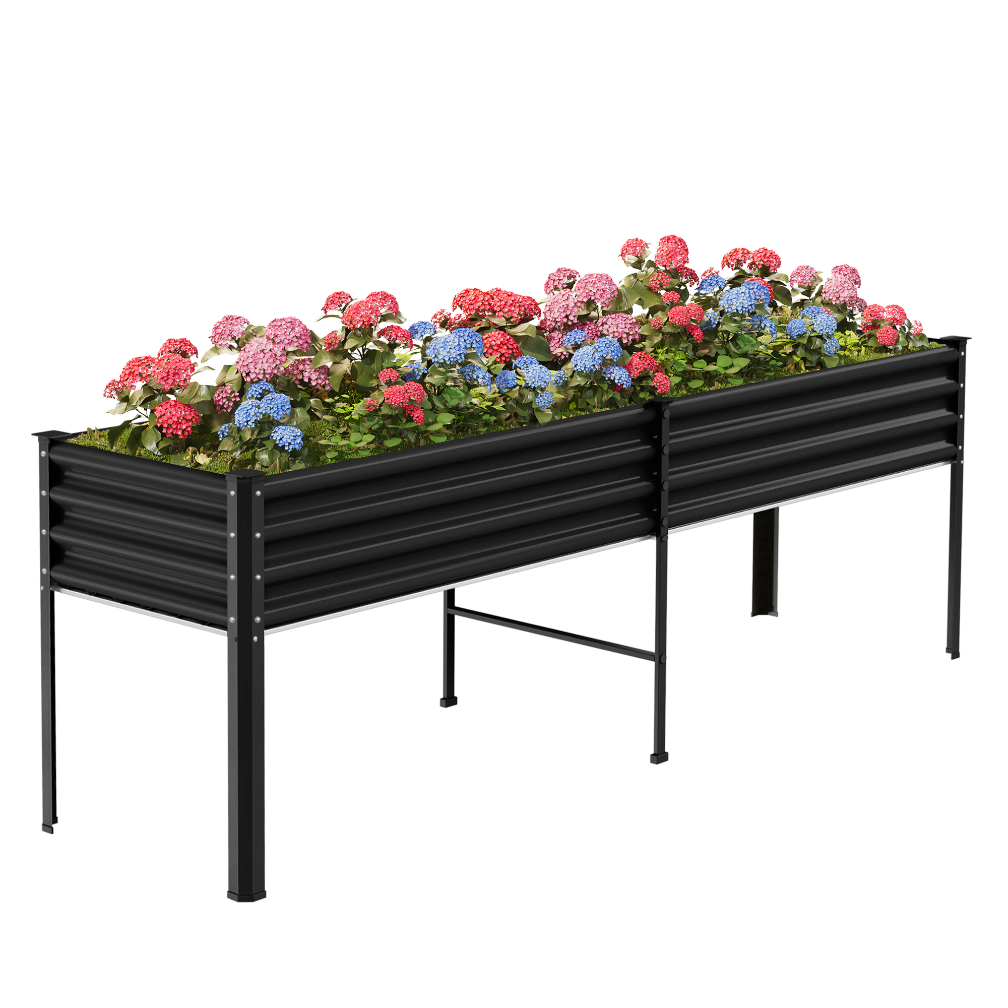 8x2x2.7ft Tall Galvanized Raised Garden Bed with Legs