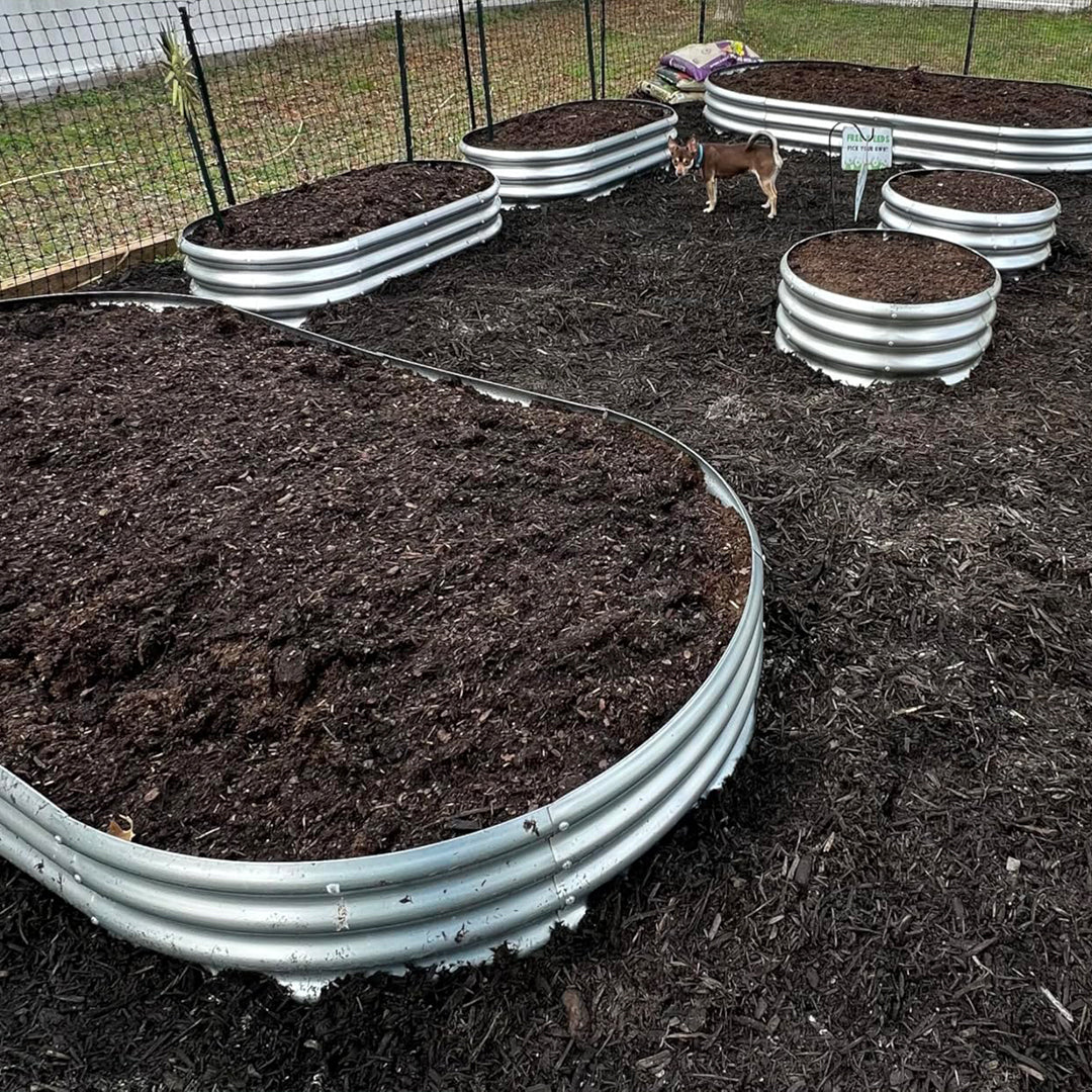 10-Pack Oval 8x4x1ft Galvanized Raised Garden Bed