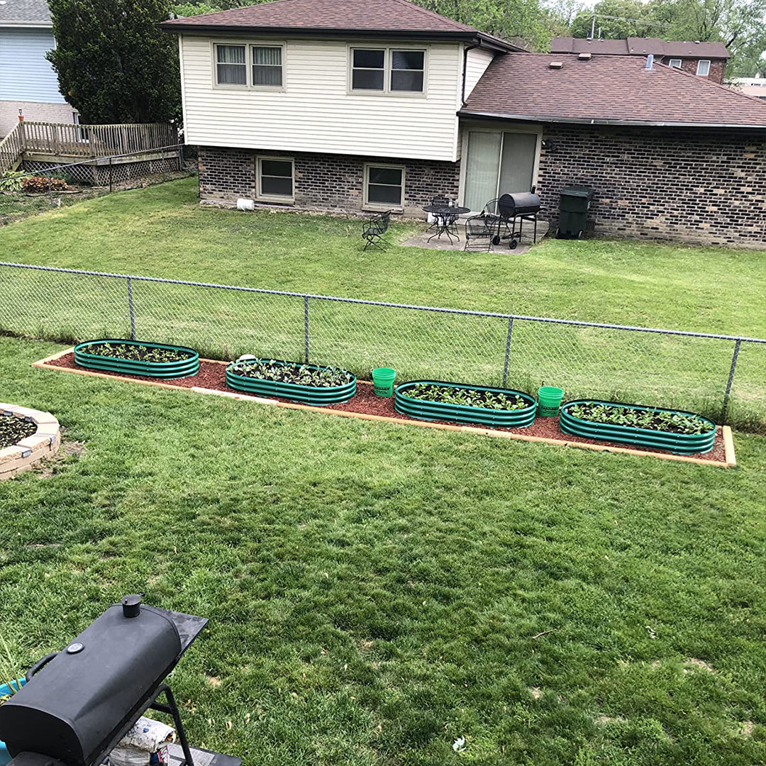 10-Pack Oval 8x4x1ft Galvanized Raised Garden Bed