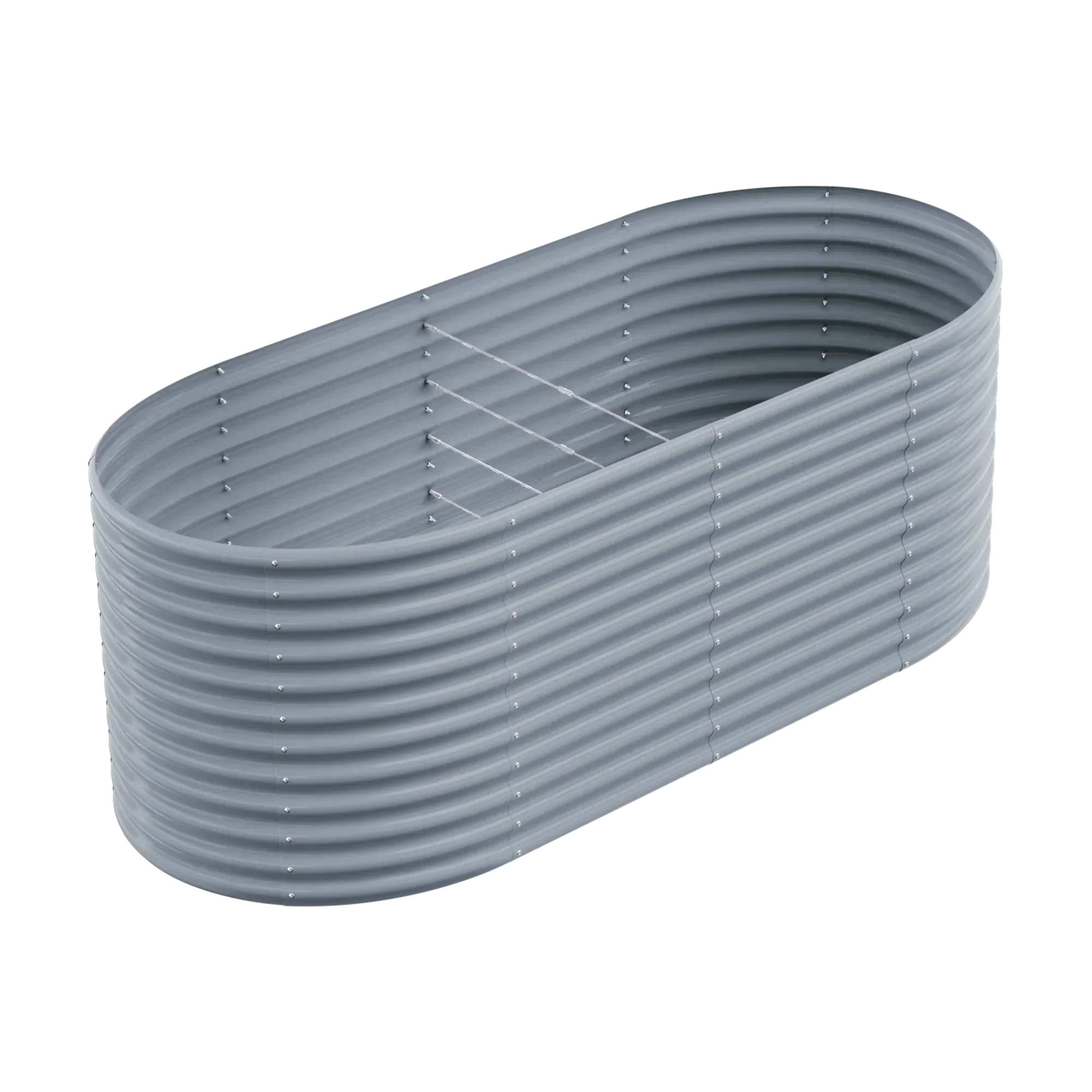 Galvanized Stock Tank Land Guard 2Pack Galvanized Raised Garden Bed Kit, Galvanized Planter Oval Large Metal Raised Garden Boxes Outdoor For Vegetables(Cream Yellow Raised Garden Beds Outdoor
